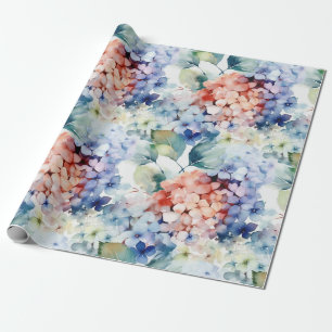 Wasserfarbige, gemischte Blume für Hydrangea Geschenkpapier