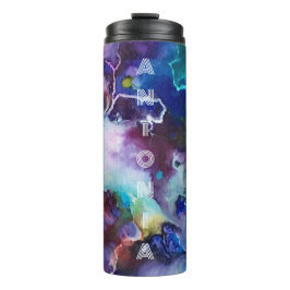 Wasserfarbiger Regenbogen Name für whimsical perso Thermosbecher