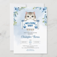 Wasserfarbiges Baby mit Schild sagt Willkommensbab