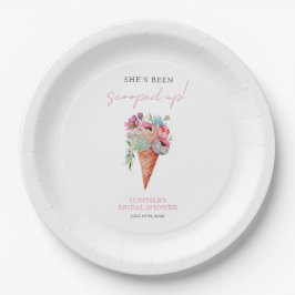 Wasserfarbiges Eiscreme-Brautparty Pappteller