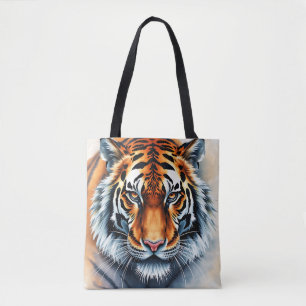 Wasserfarbiges Tiger-Portrait mit scharfen Augen