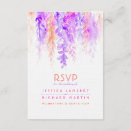 Wasserfarbkaskadierung lila-Orangenhochzeit RSVP