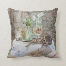 Wasserfarbkatze im Bauernhof