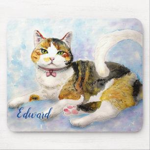 Wasserfarbkatze Mousepad