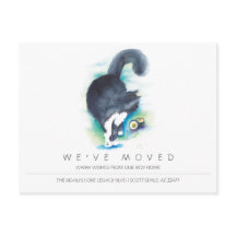 Wasserfarbkatze Neue Zuhause-Bewegung Ankündigung