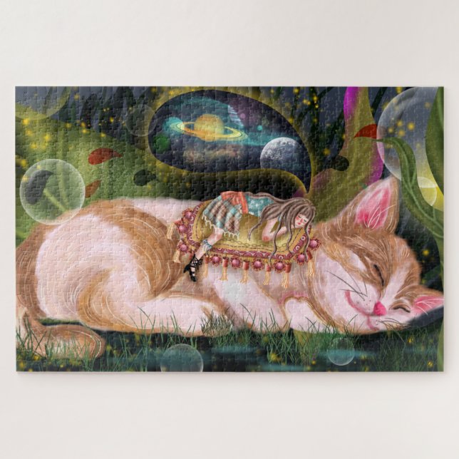Wasserfarbkatze Puzzle (Horizontal)