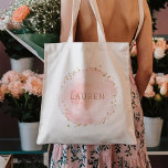 Wasserfarbkreis Blush Pink Tragetasche<br><div class="desc">Dieser Totbeutel ist mit einem bemalten Aquarellkreis in Rosa und Imitaten mit goldenen Punktakzenten versehen. Für eine erweiterte Anpassung dieses Designs klicken Sie bitte auf den Button "Anpassen". Matching-Elemente sind ebenfalls verfügbar.</div>