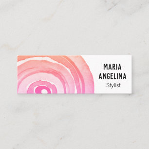 Wasserfarbkreise neutrale Ringe Abstrakt rosa Mini Visitenkarte