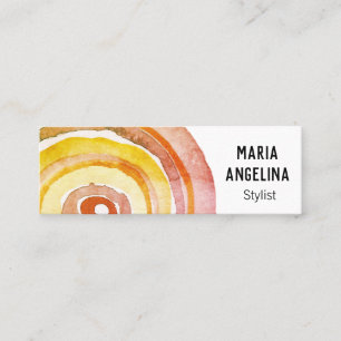 Wasserfarbkreise neutrale Ringe Abstrakt Warm Mini Visitenkarte