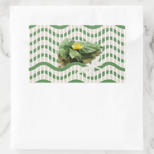 Wasserfarblich gestreifte Wasserlilien Rechteckiger Aufkleber