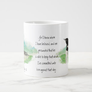 Wasserfarbloon 2 Timothy 1:12 Schrift Christlich Jumbo-Tasse