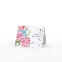 Wasserfarblose Rose & Hydrangea 100. Geburtstag