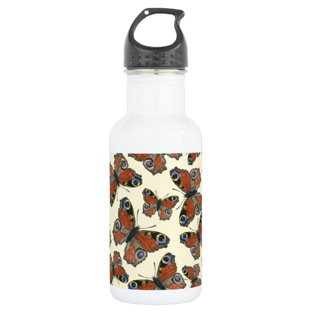 Wasserfarbmuster der Schmetterlinge Edelstahlflasche (Vorderseite)