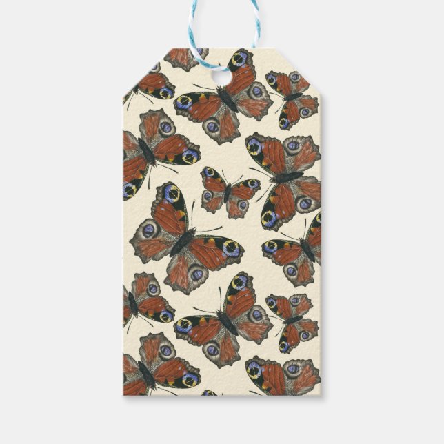 Wasserfarbmuster der Schmetterlinge Geschenkanhänger (Vorderseite)