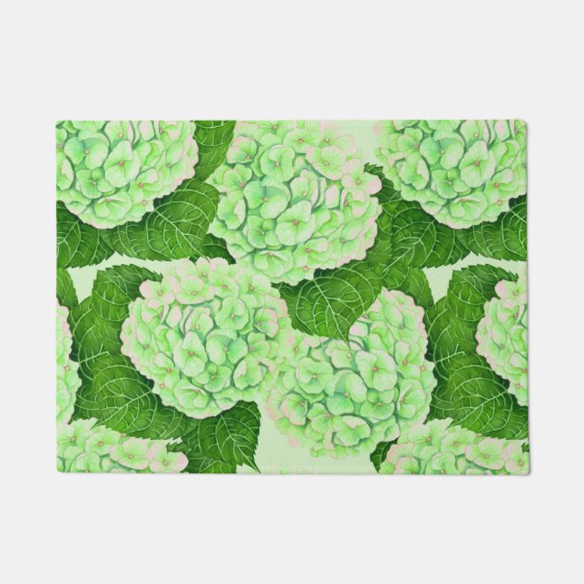 Wasserfarbmuster für Hydrangea Fußmatte (Vorderseite)