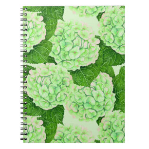 Wasserfarbmuster für Hydrangea Notizblock