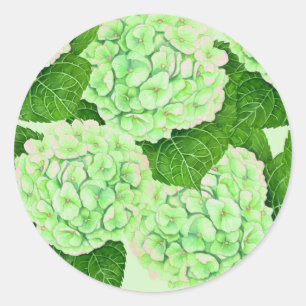 Wasserfarbmuster für Hydrangea Runder Aufkleber