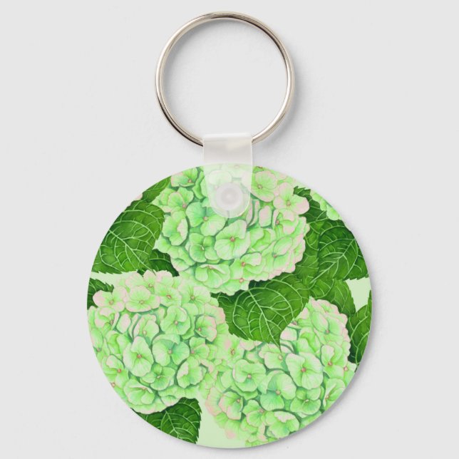 Wasserfarbmuster für Hydrangea Schlüsselanhänger (Vorderseite)