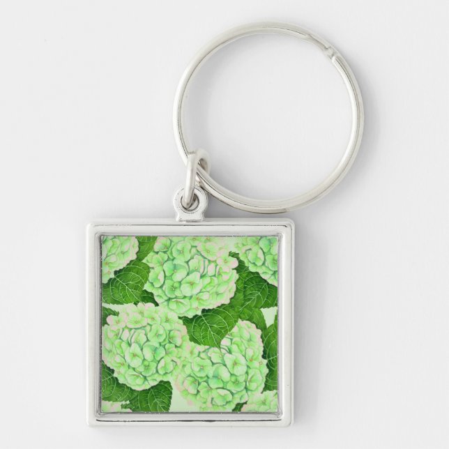 Wasserfarbmuster für Hydrangea Schlüsselanhänger (Vorne)