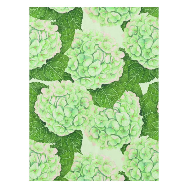 Wasserfarbmuster für Hydrangea Tischdecke (Vorderseite)