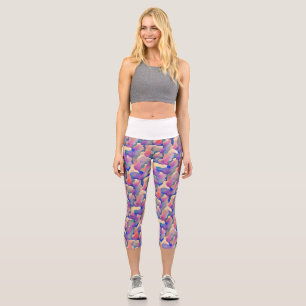 Wasserfarbmuster Hochgeschnittene Caprihose Capri Leggings