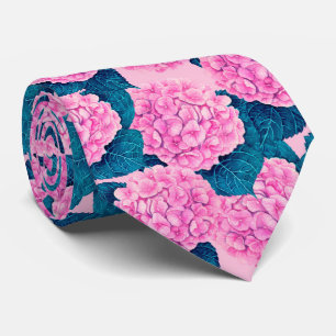 Wasserfarbmuster Hydrangea, rosa und blau Krawatte