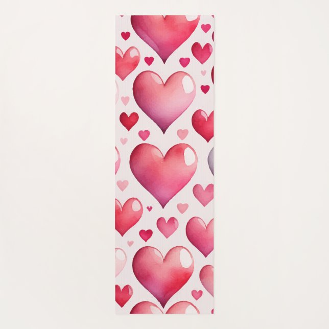 Wasserfarbmuster im Herzen Yogamatte (Rückseite)