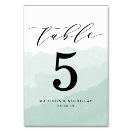 Wasserfarbnebel | PERSONALISIERTE TISCHNUMMER