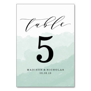 Wasserfarbnebel   PERSONALISIERTE TISCHNUMMER