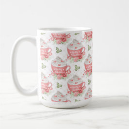 WASSERFARBPINK UND WEISSE SCHNITTSTELLEN MIT WEISS KAFFEETASSE