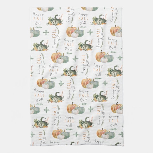 WASSERFARBPUMPKINE UND WAREN GESCHIRRTUCH (Vertikal)