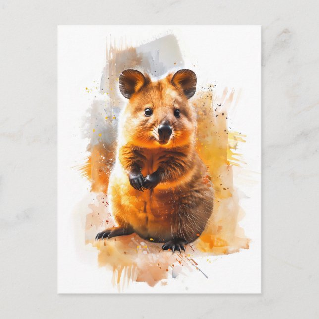 Wasserfarbquokka im natürlichen Lebensraum Postkarte (Vorderseite)