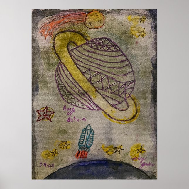 Wasserfarbring des Saturns Poster (Vorne)