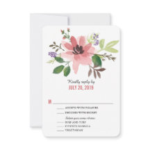 Wasserfarbrosa Blume Burst | HochzeitsrSVP