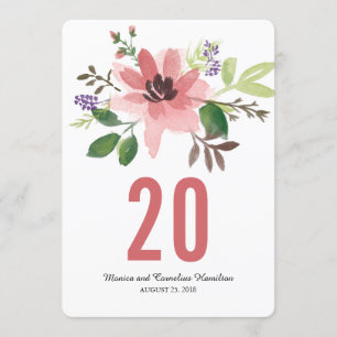 Wasserfarbrosa Blume Burst   TISCHNUMMER