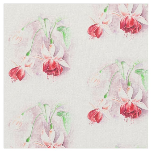 Wasserfarbstoff Fuchsia botanische Kunst Stoff (Nahaufnahme)