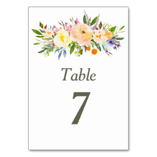 Wasserfarbtabelle für Wildtiere Tischnummer