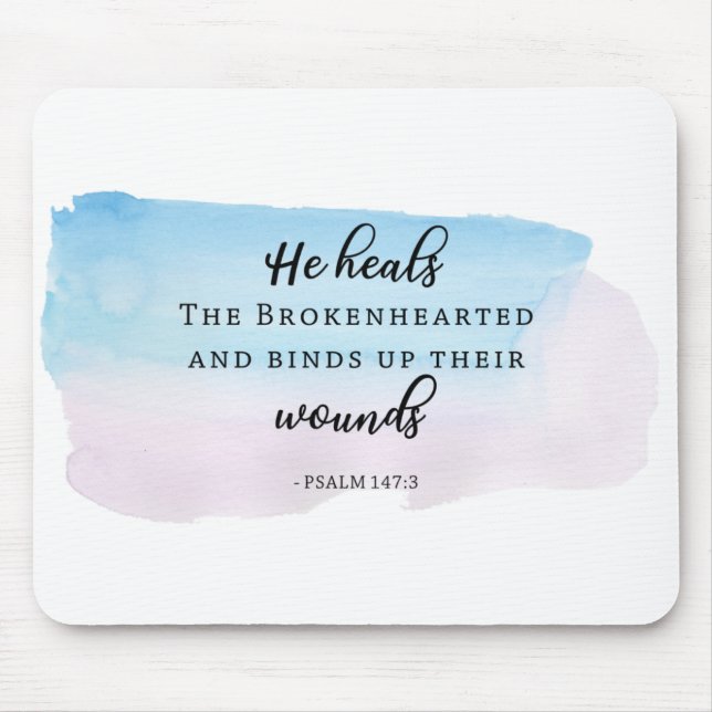 Wasserfarbtypografie Psalms Bibel Verse Quote Mousepad (Vorne)