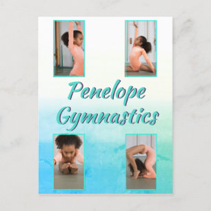 Wasserfarbverlauf mit individuellem Namen, Sport & Postkarte