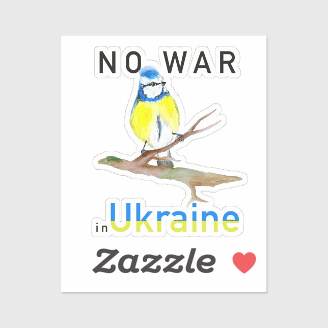 Wasserfarbvogel Kein Krieg in der Ukraine Tote Beu Aufkleber (Blatt)