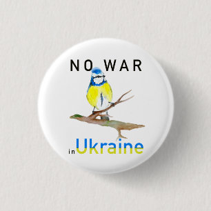 Wasserfarbvogel Kein Krieg in der Ukraine Tote Beu Button