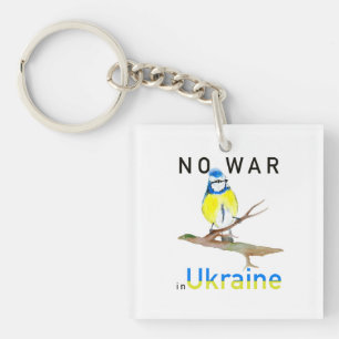 Wasserfarbvogel Kein Krieg in der Ukraine Tote Beu Schlüsselanhänger