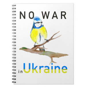 Wasserfarbvogel Kein Krieg in der Ukraine Tote Tas Notizblock