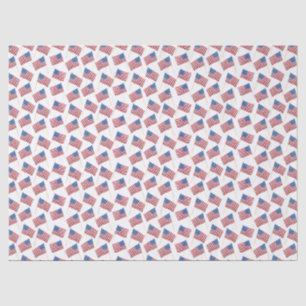 WasserfarbWaving USA Flag Wiederholungsmuster Seidenpapier