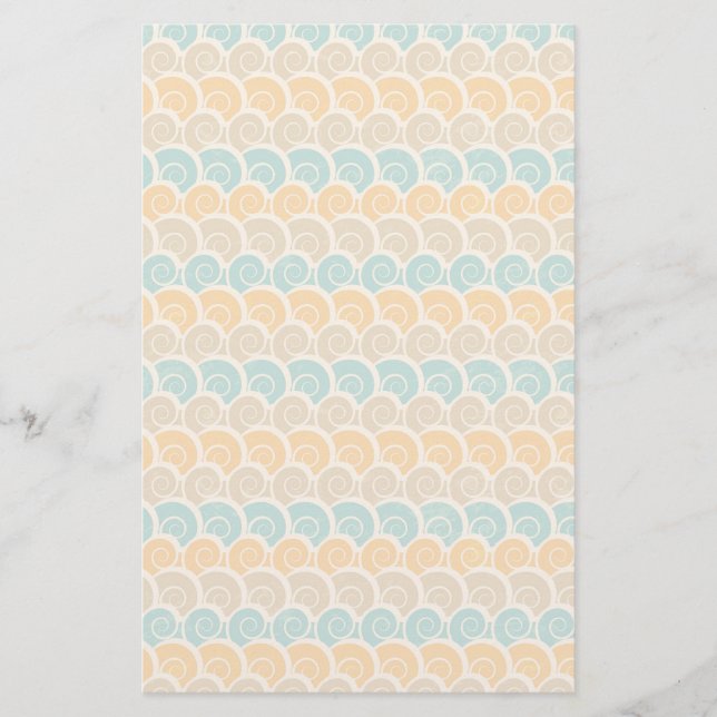 Wasserfarbwellen-Muster Briefpapier (Vorderseite)