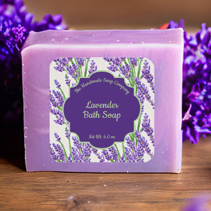 Wasserfeste Lavendel-Blume Seife- und Bademittel Etiketten
