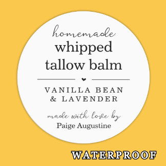 Wasserfester gequirlter Talg-Balsam-Butter-Creme Etiketten