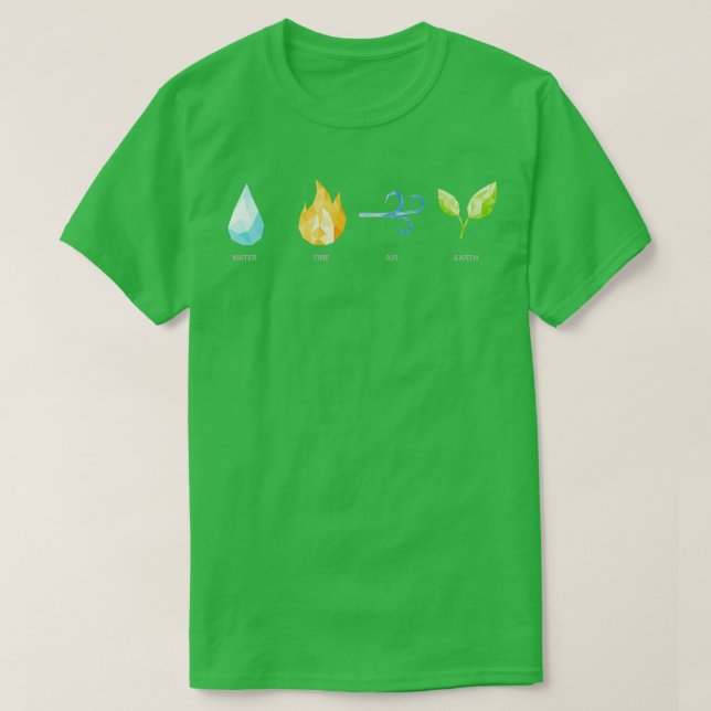 Wasserfeuerluft Erde 4 Elemente Natur Wind O T-Shirt (Design vorne)