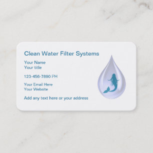 Wasserfiltrations-Geschäftskarten Visitenkarte