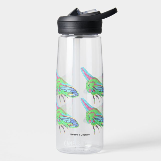Wasserflasche (0,7l) - Eichen-Zikade Trinkflasche (Links)